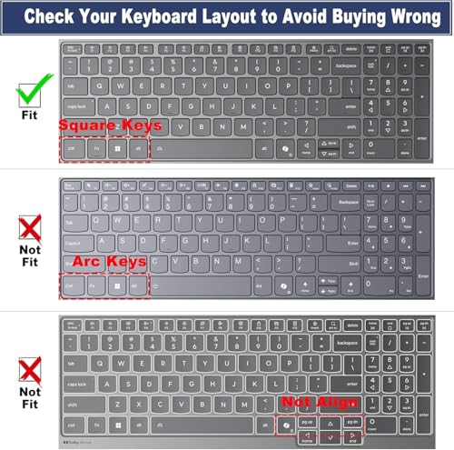 Image of Saco Laptop Keyboard Cover Compatible for 2025 Lenovo IdeaPad Slim 3 15IRH10 15Q8X10 Model 83K100C6IN, 83K100CGIN, 83K100CJIN Series 15.3 Inch Laptop, Silicone Black