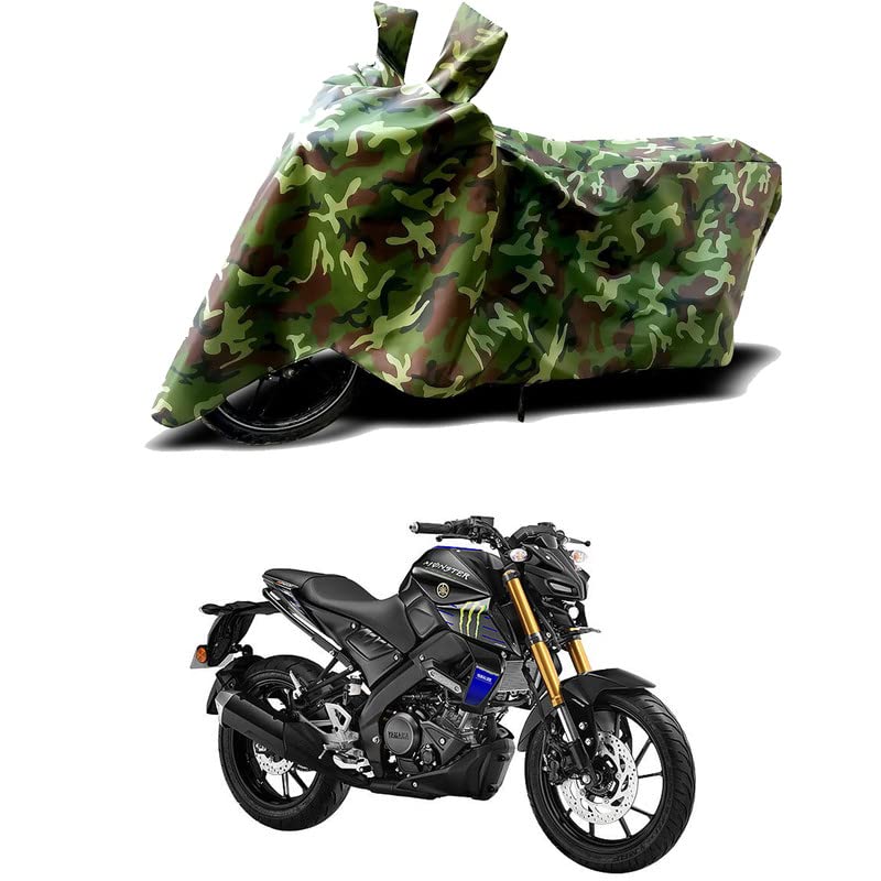 Image of 100% Water Resistant Bike Scooty Two Wheeler Body Cover Compatible for Yamaha MT 15 V2 ABS /UV-Rays /Heat Protection /Birds Dropping /Scratchproof /Dust Proof /Waterproof /All Varient[Green MJ]