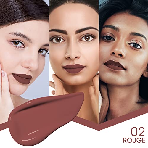Image of Colors Queen Mattifying Non Transfer Liquid Lipstick - 02 Rouge - 3g | Long Lasting Liquid Matte Lipstick | Transfer Proof & Waterproof Lipstick Enriched with Vitamin E & Almonds Oil, Lasts up-to 18 Hours