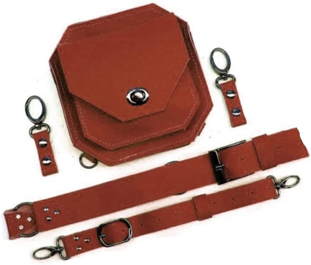 Renaissance Medieval Belt Satchel Pouch Bag Fanny Pack Gothic PU Leather Crossbody Messenger Bags Thigh Leg Hip Holster Purse Hiking Sport Chain Bags for Women Men (Brown) - Image 4