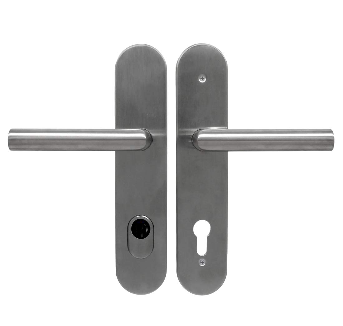 Edelstahl Haustür Schutzbeschlag 1587 L-Form HS-92 mm ES1 Dr/Dr Türdrücker