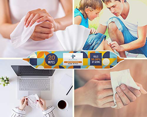 Alta + Alcohol Free Hand Sanitizing Wipes, Travel Size, 20 Wipes, 6 Packs, Total 120 Pieces #TOP3