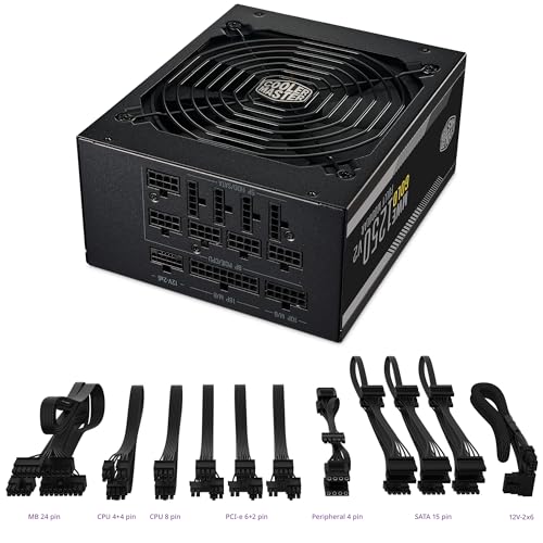 Alimentation COOLER MASTER MWE Gold 1250 V2 80 PLUS GOLD 100% Modulaire ATX 3.1 - vue 10