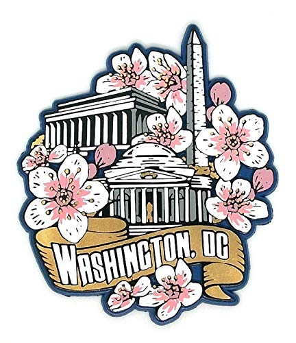 Washington D.C. Monuments with Cherry Blossoms Fridge Magnet