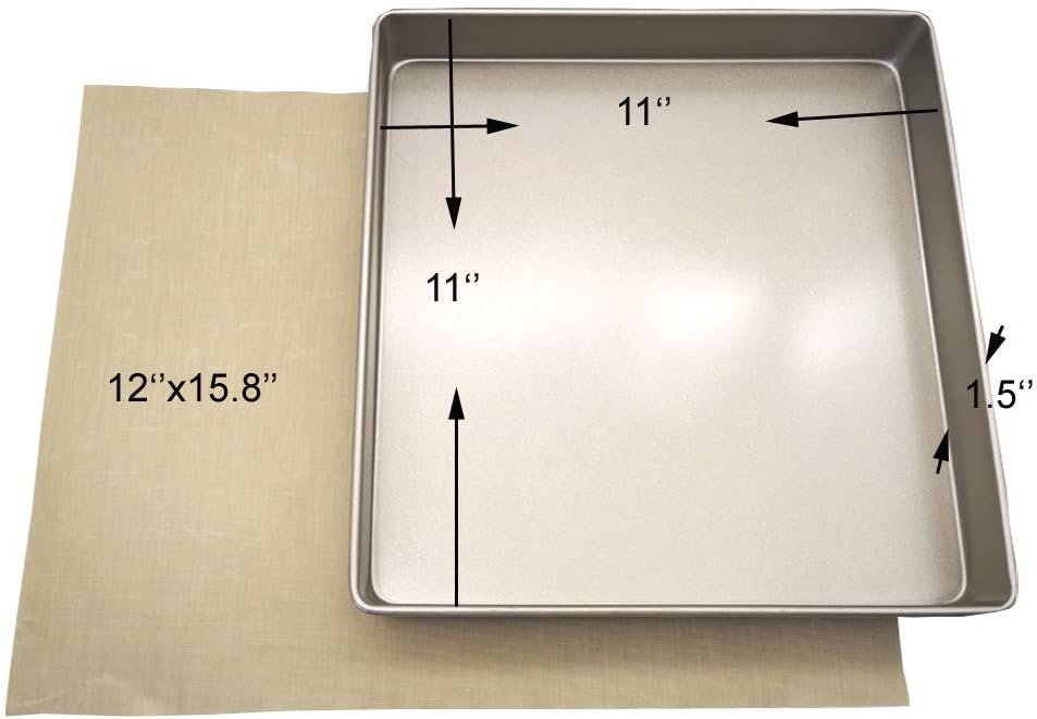 11x11 Inch Carbon Steel Nonstick Square Baking Pan with Liner