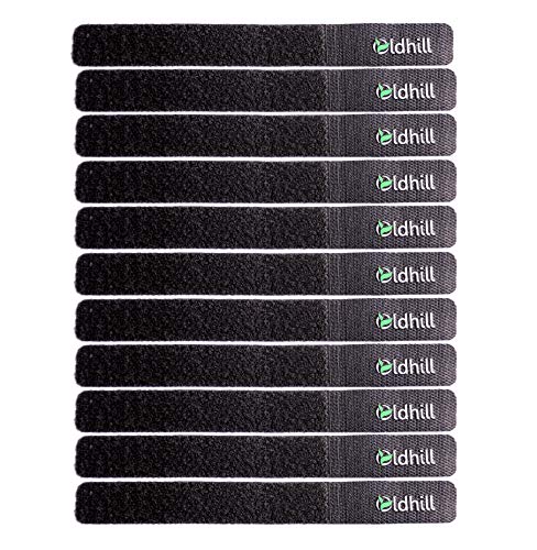 Oldhill Hook and Loop Fastening Straps (50 Pack) - Black