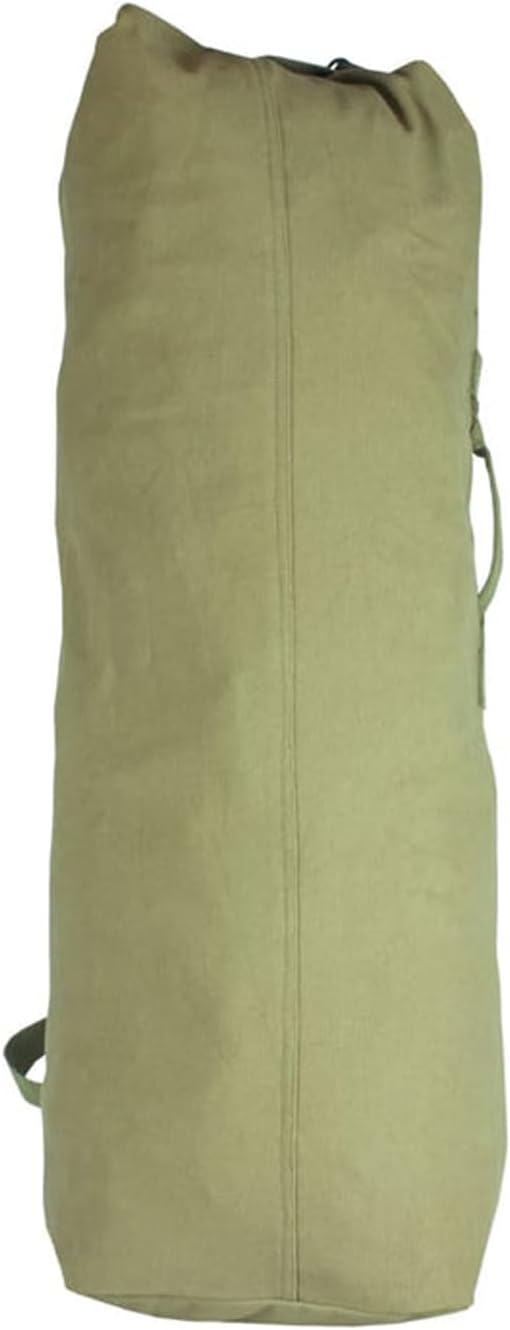 FOX OUTDOOR PRODUCTS GI STYLE Two Strap Heavyweight Cotton Canvas Dual Padded Duffel Bag | Fully Adjustable Shoulder Straps, Side Web Grip Handle, 22" X 38", 3.0 lbs