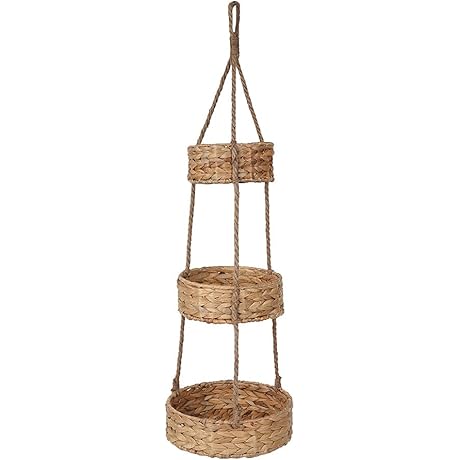 3 Tier Hanging Plant Basket - Natural & Space Saving
