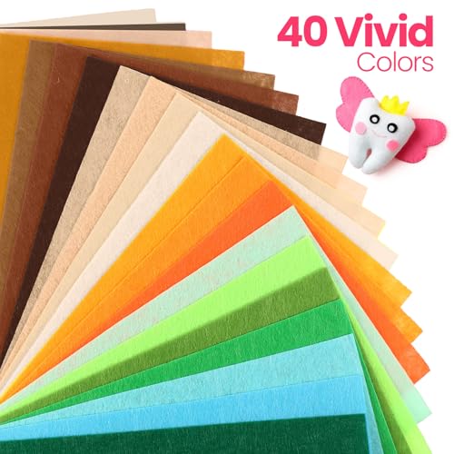 Image of Reginary 120 Pcs 8 x 12 Inch & 8 x 35 Inch Felt Sheets Bulk for Craft 40 Assorted Color Felt Fabric Squares Stiff Paper for Back to School Fall Festival Holiday DIY Craft Sewing Patchwork (Brown)