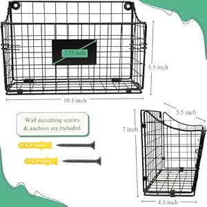 Prizoiwallmountwirebasketmetalwallmountedbasketforstoragehangingwallfruitbasketblack Urban Country Home Decor Prizoi wall mount wire basket metal wall mounted basket for storage hanging wall fruit basket black urban country home decor