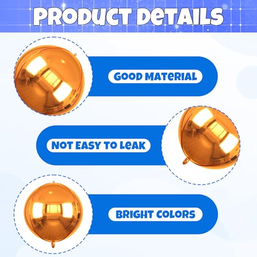 Image of 6pcs 22 inch Blue and Orange Star Balloons and 4D Large Foil Balloons, Dark Blue Foil Star Balloon Orange 4D Aluminum Balloon For Birthday Baby Shower Party Wedding Anniversary Engagement Decoration