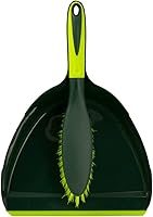 Vista 7 de Pine-Sol Dustpan and Brush Set Nesting Snap-On Design Portable, Compact Dust Pan and Hand Broom for Cleaning with Rubber Grip Edge, Green
