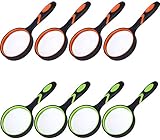 SHENGQIDZ 8 Pack 8X Handheld Magnifying Glass Shatterproof Reading Magnifier for Seniors and Kids,...