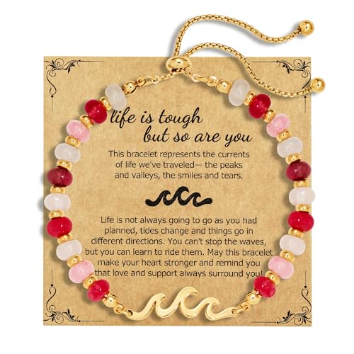Image of Adjustable Natural Stone Bead Bracelet,Birthday Gift