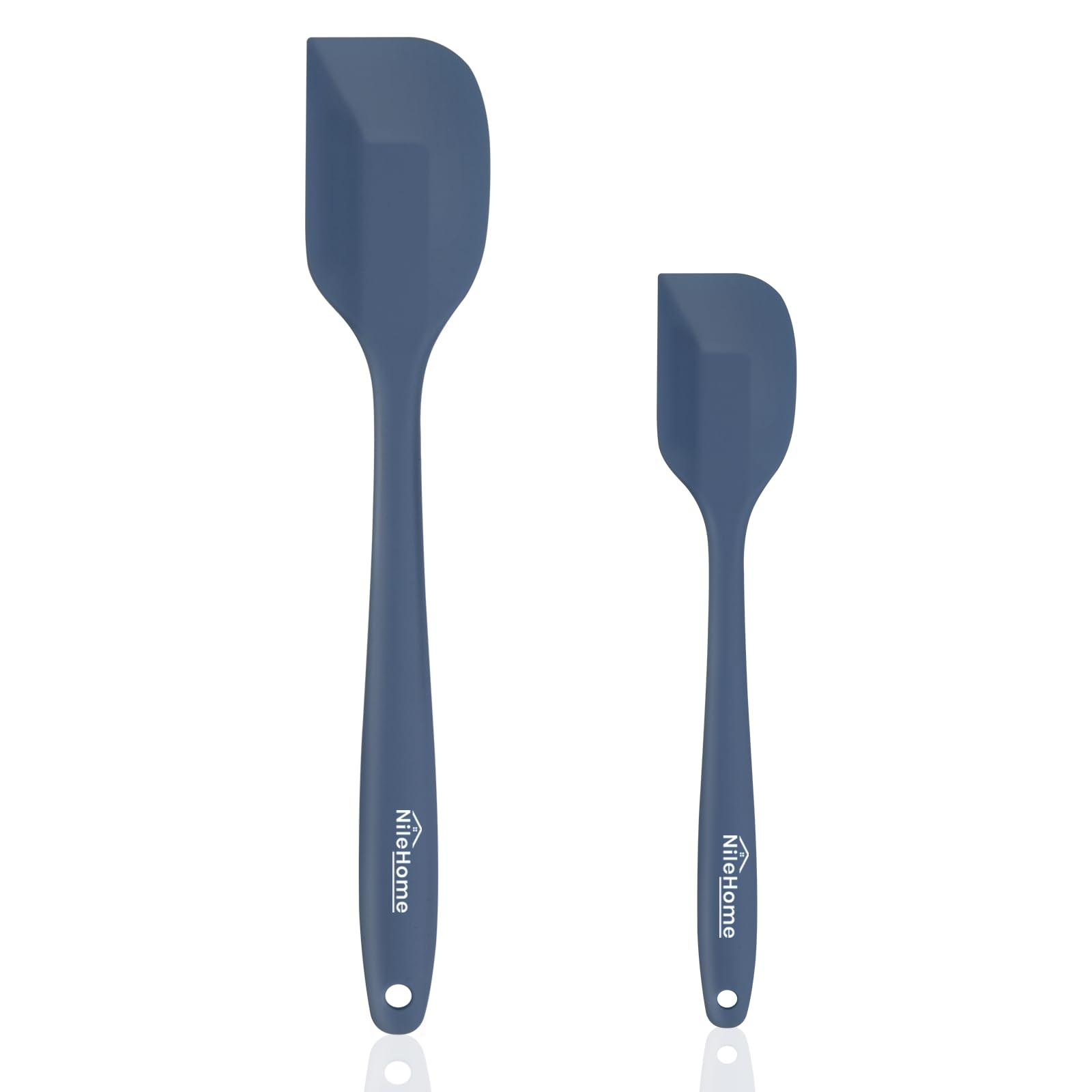 NileHome Silicone Spatula Set, 2 Packs Food Grade Kitchen Utensils with Silicone Brush Heat Resistant Dishwasher Safe BPA-Free Rubber Spatula for Scraping, Baking, Cooking, Mixing, Haze Blue โ image 1