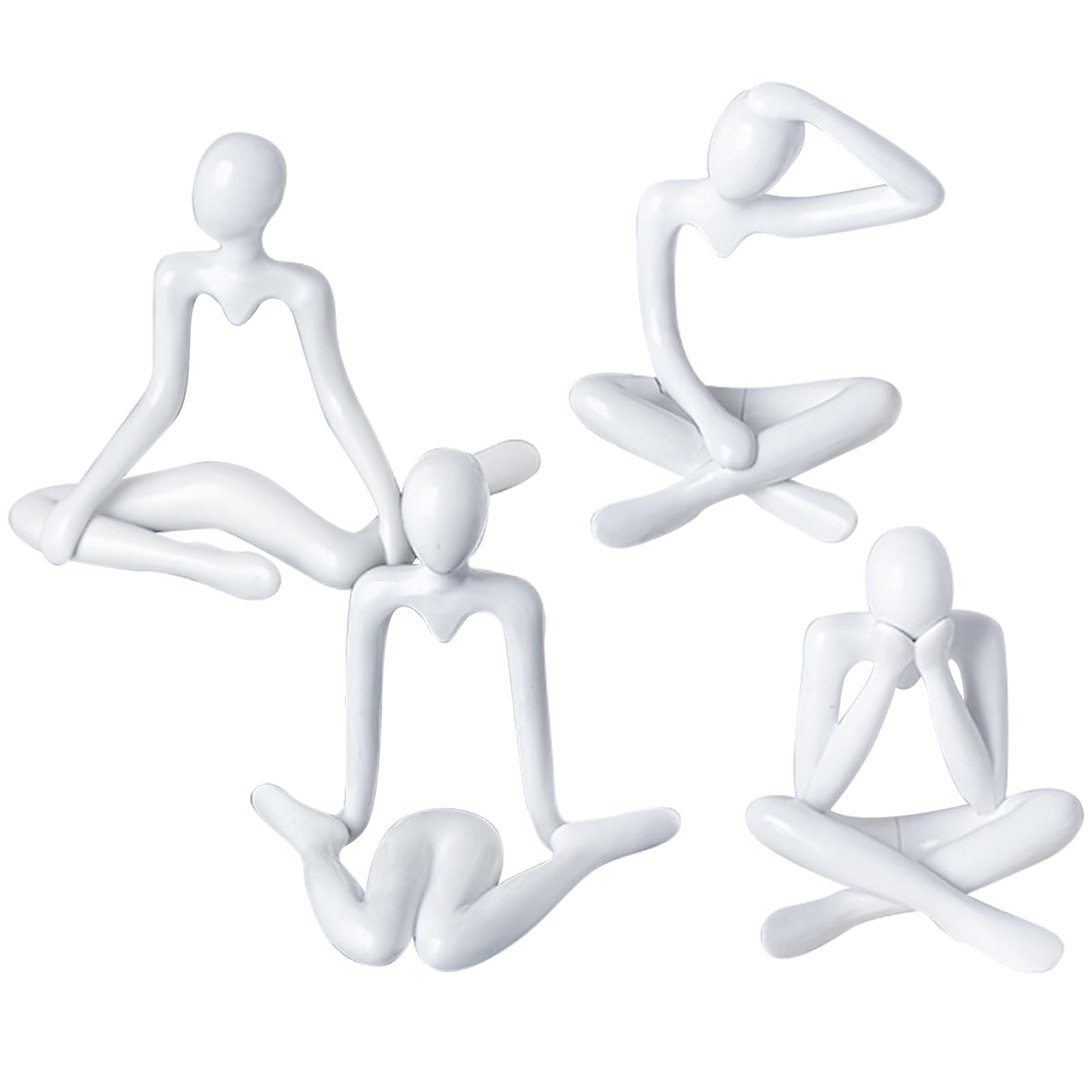 JSTHHTT Lote de 4 Escultura Abstracta Pensador, Moderna Figuras Decorativas, Decoracion Hogar, Escultura Creativa, Ornamentos Artísticos, para Salón, Oficina, Biblioteca, Dormitorio, Pasillo