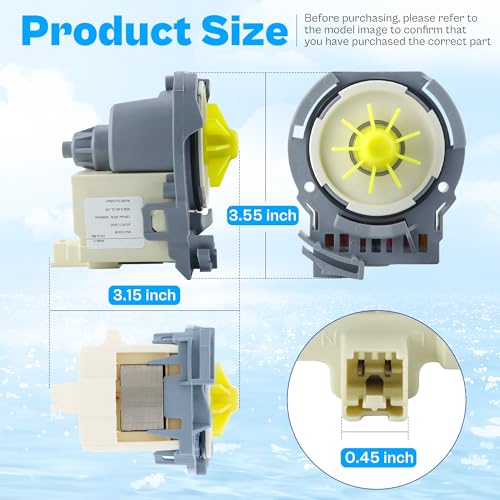 WDT730PAHZ W10724439 WPW10348269 Drain Pump fit for Kenmore 665 Whirlpool Gold KitchenAid Dishwasher Part W10348269 W10876537 WDT750SAHZ 66513543N4 KDTM404KPS KDFE204EWH WDT730HAMZ WDP370PAHW LUXRILIX