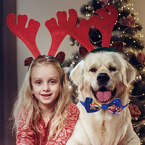 Bekecidi 6 Stück Weihnachts-Hundehalsband, Katzen- und Hunde-Fliege, Verstellbares Halsband Mit Schleife, Fellpflege-Accessoire, Weihnachtskostüm für Kleine Hunde, Katzen, Welpen
