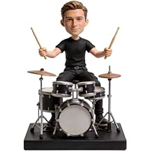 Custom Drummer Bobblehead, Personalized 3D Figurine from Photo, Handmade Polymer Clay Full Body Statue with Mini Drum Kit, Desk Decor for Birthday Retirement Gift for Musician Band Rock Fan