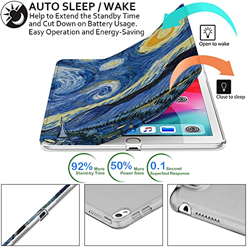 Image of DuraSafe Cases for iPad 10.5 Inch 2017 Air 3 2019 [ PRO 10.5 Air 3rd Gen ] A1701 A2152 A2123 MUUL2HN /A MUUK2HN /A MUUJ2HN /A MQDX2HN /A PrintediPad Cover Translucent Frosted Hard Back - Starry Night