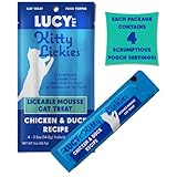 Lucy Pet Products Kitty Lickies Mousse Cat Treat Chicken & Duck Recipe 2oz