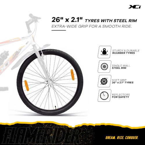 Image of XCi Flamerider 26-Inch Tires Single Speed Rigid Suspension V-Brakes Youth 12+ Years 17-Inch Ultra Light Steel Frame White Red Bicycle