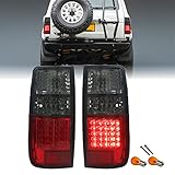 USR DEPO FJ80 Tail Lights - Plug and Play Rear Smoke LED Tail Lamps Set (Left + Right) Compatible with 1991-1997 Toyota Land Cruiser 80 FJ82 (Built-In LEDs, Red/Smoked Lens)