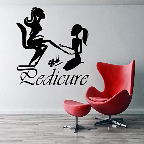 Pedicure Manicurist Etiqueta de la Pared Day SPA Studio Art Deco Pedicure Vinilo Tatuajes de Pared Nail Salon decoración 75x81cm