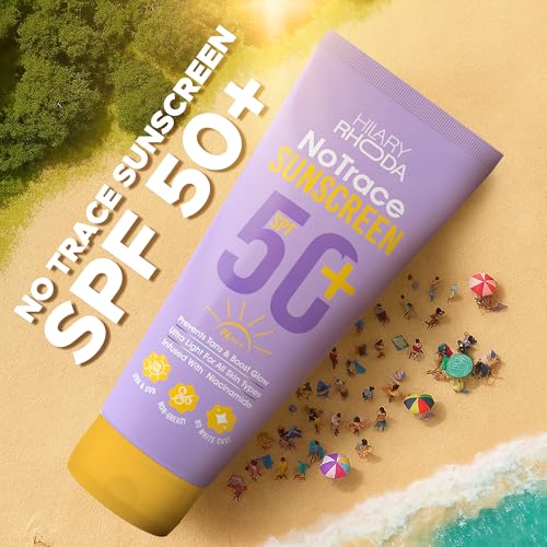 Image of Hilary Rhoda No Trace Sunscreen Spf 50 PA+++ | Broad Spectrum & Ultra Lightweight Texture I With Niacinamide & Hyaluronic Acid | Squalane | Cream-Based Sunscreen | UVA /UVB & Blue Light Protection | Non-Greasy | All Skin Types | 50g
