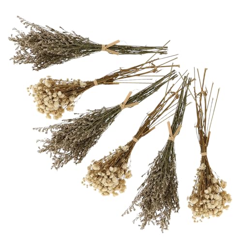 Ramo de flores secas Babysbreath 6 piezas hecho a mano miniatura 1