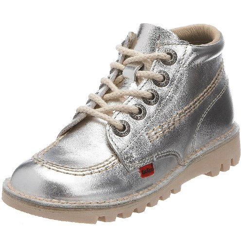 Kickers Unisex Kids Kick Hi Core Boots, Silver (Silver/LT Cream), 12.5 UK (31 EU)