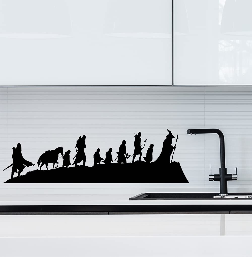 adesivo murale bambini albero Skyline Il signore degli anelli per soggiorno camera da letto nvbhjyu Vinile Fantasia Nero indoor