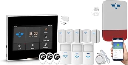 ITALIAN ALARM - WiFi Wireless Home Alarm with External Siren, Wireless Home Burglar Kit, Complete Security System with APP, Supports GSM 4G Sim, Already Configured, Videotutorial, Assistance Italy
