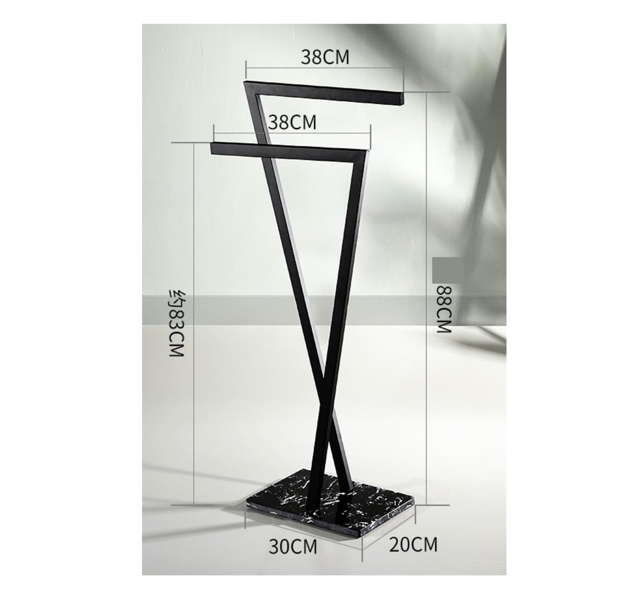 Toallero Toallero Independiente De 2 Niveles con Soporte Toalla Base Mármol para Baño, Acero Inoxidable 304 Independiente