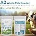 MOUNTAIN ESSENTIALS A2 Whole Milk Powdered Milk 8.8 Oz – Full Cream, Freeze Dried, Gluten Free, Shelf Stable, Non-GMO – Made From Grass-Fed Gir Cow – Easy To Digest – For Cooking & Baking