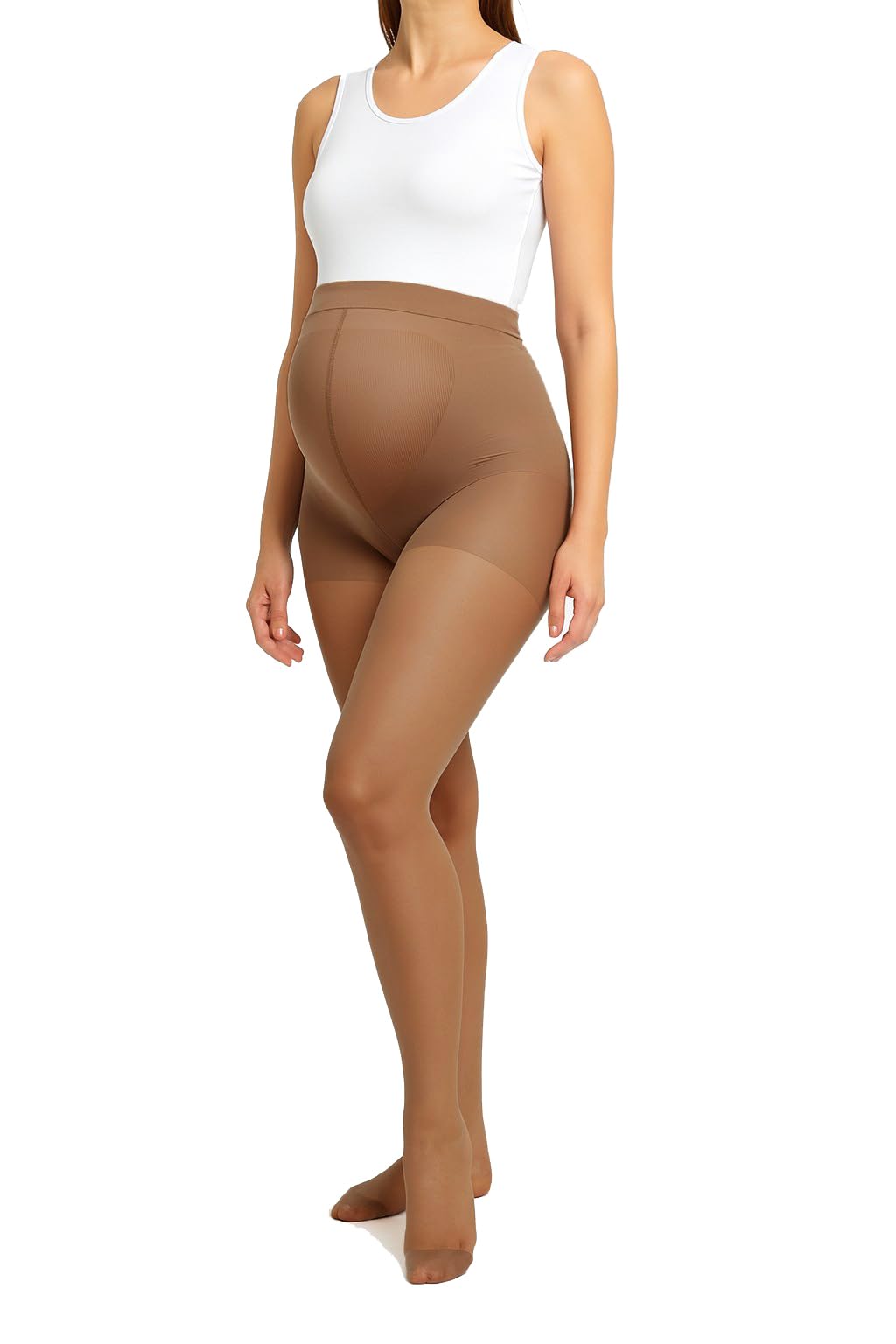 JUST BEAUTY TOUCH Maternity Support Tights 20 denier Sheer Pregnancy Pantyhose | Black, Skin, S, M, L, XL
