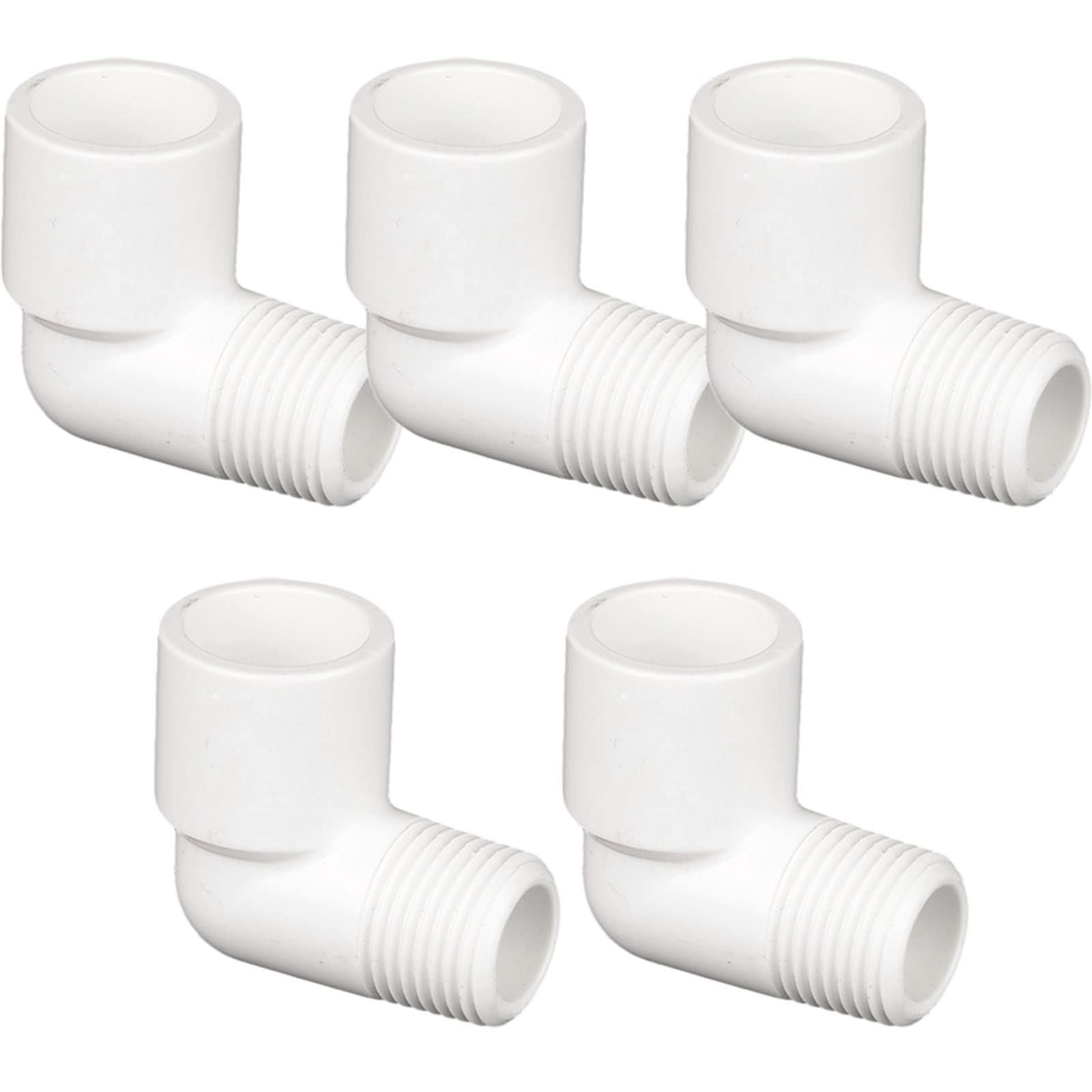 Buy 5 Pack 90 Degree Elbow Male G Threaded PVC Fitting Connectors
