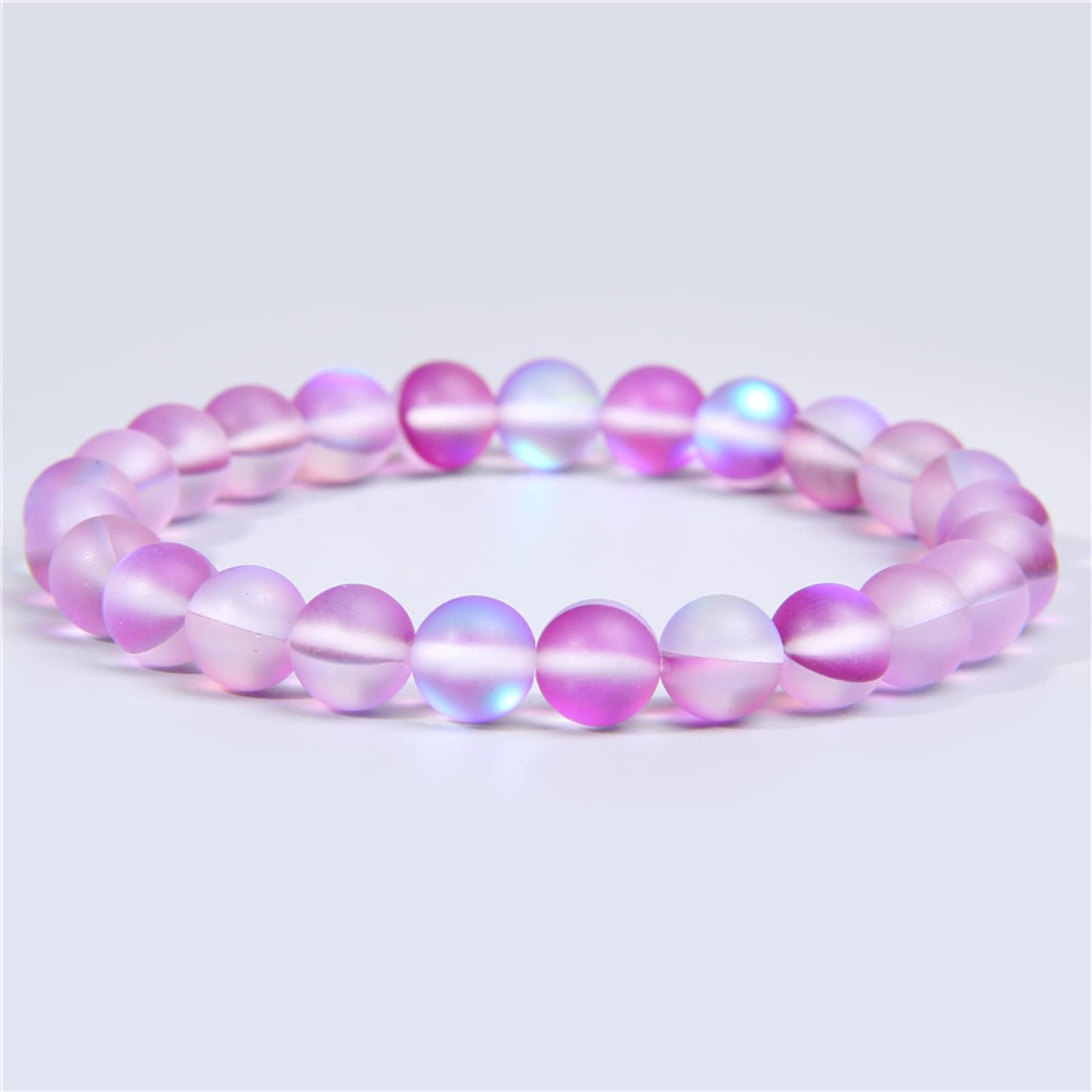 YCTTKDD Bracciale con Perline in Pietra Naturale da 8 mm per Donna, Uomo, Bracciale con Perline di Quarzo, Braccialetti con Perline di, Agata Rotonda, Regalo di Gioielli