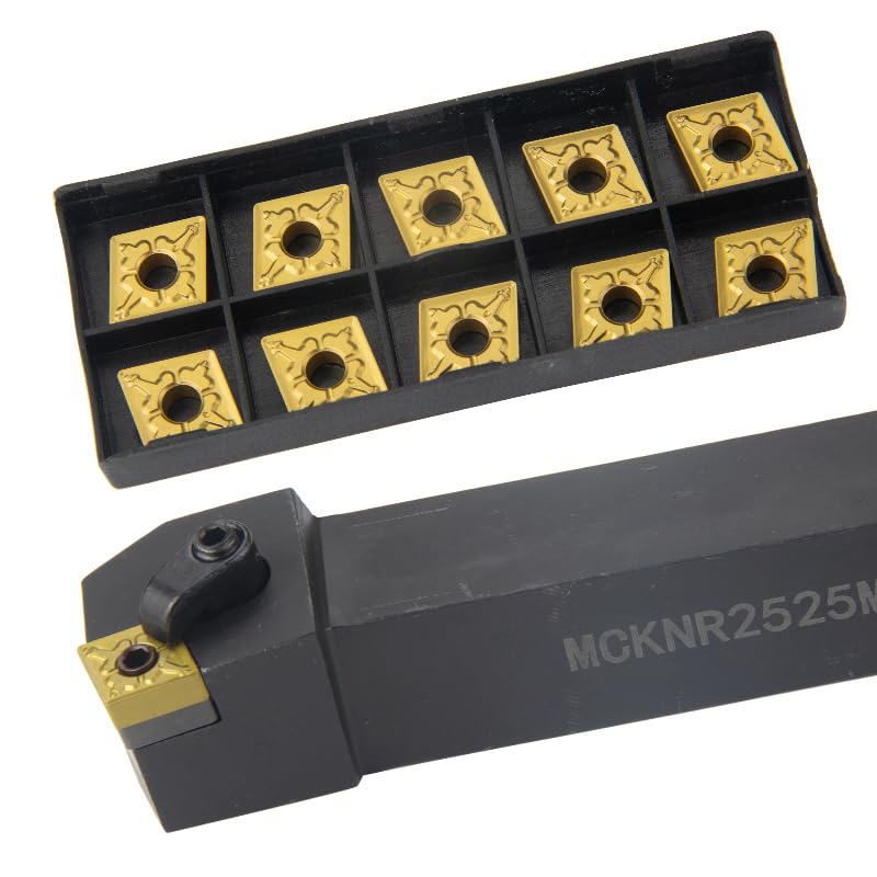 1pc MCKNL2525M12 MCKNL2020K12 MCKNR2525M12 External Turning Tool Holder Carbide Inserts 10pcs CNMG MCKNL/R CNC Lathe Cutting Tools(No Cutter Bar,CNMG120404 TC9130)