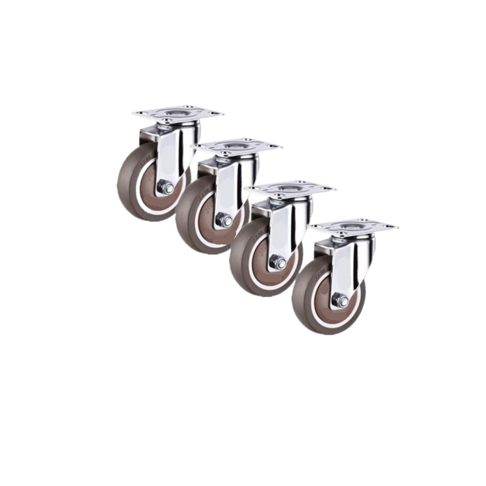 Mxxdmopd Brown 4-Pack 3-Inch Swivel Casters Rubber Silent Lightweight Furniture