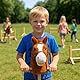 CELMAN Hobby Horse - Steckenpferd Braun A4 mit Zaumzeug und Sound - Geräuscheffekt durch Ohrdruck - Holzstab mit Rädern - Spielzeug Pferd für Kinder - Reiten & Rollenspiel