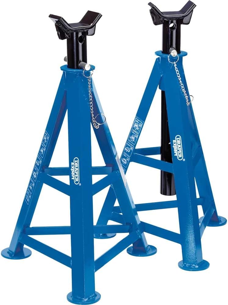 Draper 54722 Expert Axle Stand, 6 Ton Capacity, 870mm Height, Blue, Pack of 2