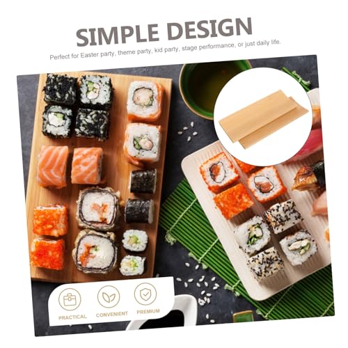 Ounona 2 piezas plato sushi de bambú miniatura 7