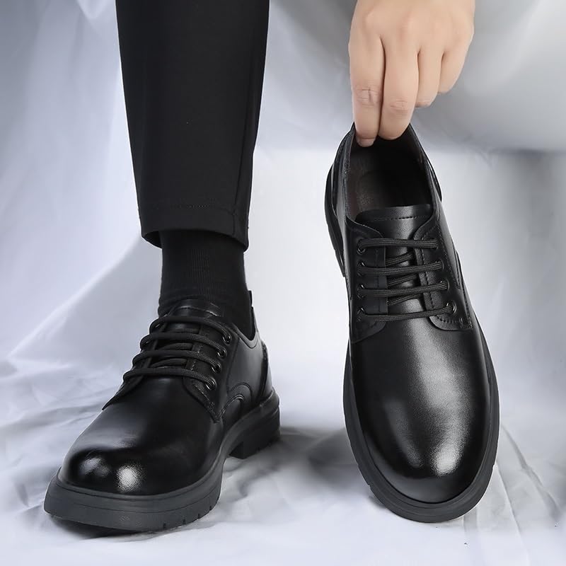 Mens Formal Oxford Shoes Calfskin Leather Party Classic Lace Up Office Anti-Slip Non Slip Resistant Shoe Round Toe3