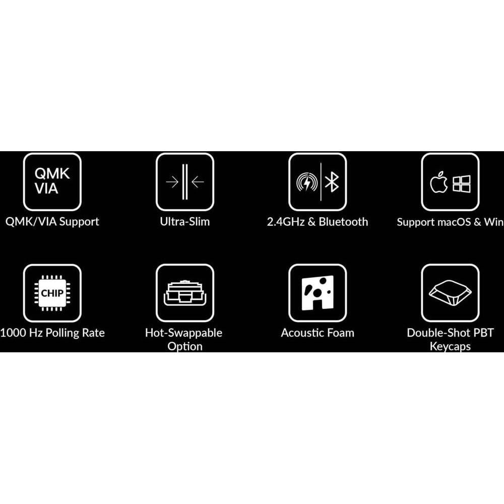 Keychron K3 Max QMK/via Tastiera meccanica senza fili, 75% Layout programmabile, RGB LED, Gateron Red Switch Hot-Swap, Telaio in alluminio Bluetooth/USB-C Tastiera da gioco cablata per Mac Windows