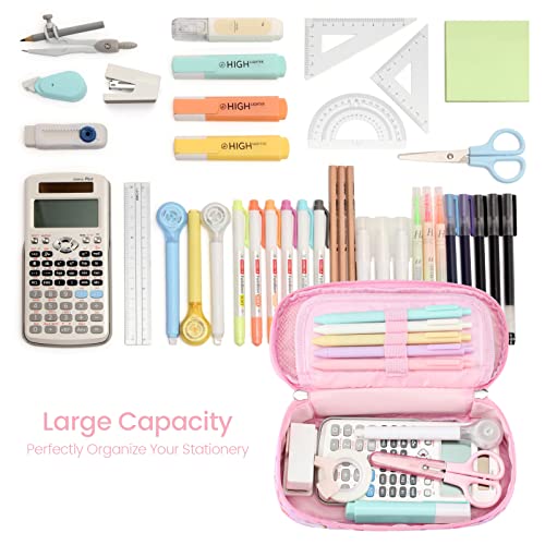 Image of Cambond Cute Pencil Case for Girls - School Pencil Pouch Kid, Pink Princess | Pencil Case for Kids Big Capacity Organizer Bag for Staionary, Aesthetic School Supplies Girls, Water-Resistent Pen Bag