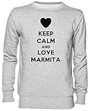 Keep Calm and Love Marmita Gris Jersey Sudadera Unisexo Hombre Mujer Tamaño XXL Grey Unisex Jumper Size XXL