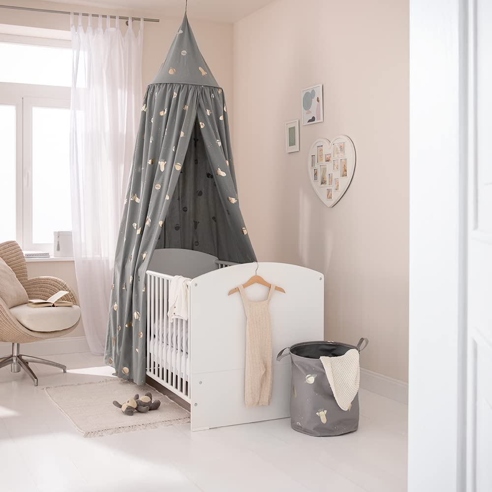 howa Baldachin Betthimmel für Baby- & Kinderzimmer aus Baumwolle grau 85042