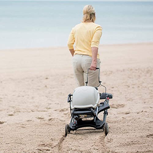 Weber Rollwagen, klappbar für Q1000- und Q2000-Serie, komfortable Grillhöhe, Stabiler Stand, mit Zwei Rädern - Schwarz (6557) (Packung mit 2)