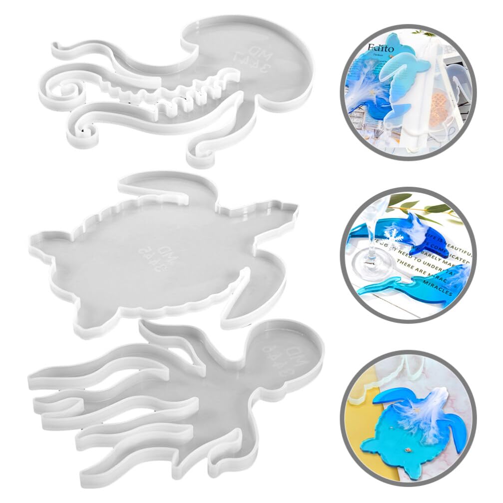 TEHAUX Mallen 3-pack Flexibele Siliconen Hars Epoxy Mallen Voor Dierenknutsels TEHAUX Mallen 3-pack Flexibele Siliconen Hars Epoxy Mallen Voor Dierenknutsels